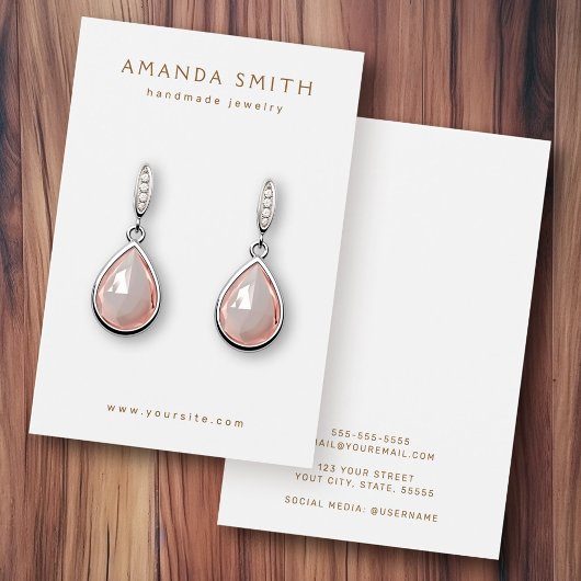 Elegante weiße minimalistische Ohrring-Grafikkarte