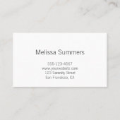 Elegante weiße mit Blumengänseblümchen Visitenkarte (Rückseite)