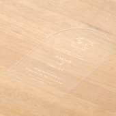 Elegante, weiße Monogramm-Kalligrafie-Hochzeit Acryleinladungen (Ablage )