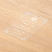 Elegante weiße muslimische Hochzeit Acryleinladungen (Ablage )