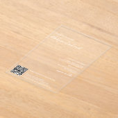 Elegante weiße Namen Kalligraphie Qr Code Hochzeit Acryleinladungen (Ablage )