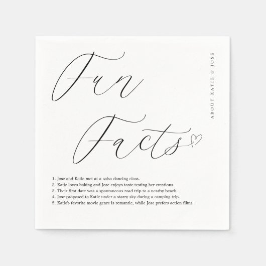 Elegante weiße Napkins mit Personalisierten Fun-Fa Serviette (Vorderseite)