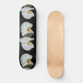 Elegante weiße orchid tropische weiße Blume Skateboard (Vorderseite)