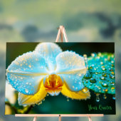Elegante weiße Orchidee mit Wassertropfen Botanik Acrylschild (Neutral)