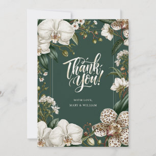 Elegante weiße Orchidee personalisiert Dankeskarte