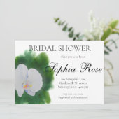 Elegante weiße Orchideen Aquarellmalerei Einladung (Stehend Vorderseite)