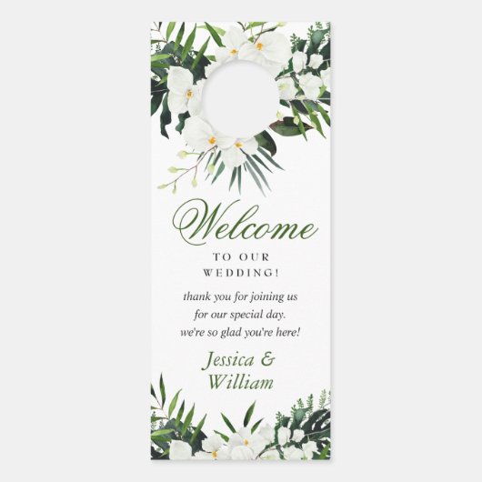 Elegante weiße Orchideen Bohemisch stören nicht Türanhänger (Rückseite)