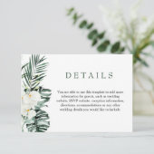 Elegante Weiße Orchideen Bohemische Hochzeiten Det Begleitkarte (Stehend Vorderseite)