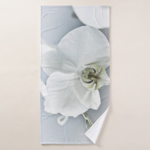 Elegante weiße Orchideen-Botanik-Kunst Badehandtuch