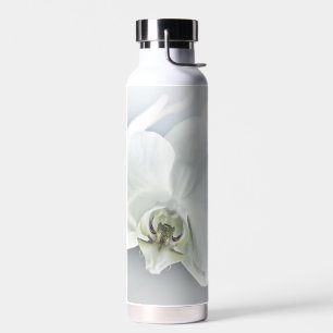 Elegante weiße Orchideen-Botanik-Kunst Trinkflasche