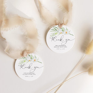 Elegante weiße Orchideen-Bridal-Shower Geschenkanhänger