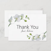 Elegante weiße Orchideen Dankeschön Karte (Vorne/Hinten)