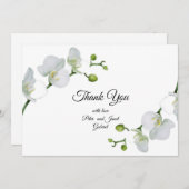 Elegante weiße Orchideen Dankeskarte (Vorne/Hinten)