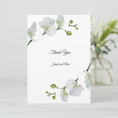 Elegante weiße Orchideen   Dankeskarte (Stehend Vorderseite)