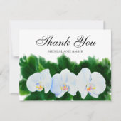 Elegante, weiße Orchideen Dankeskarte (Vorderseite)