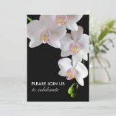 Elegante weiße Orchideen Einladungen für Hochzeite (Stehend Vorderseite)
