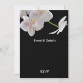Elegante weiße Orchideen Einladungen für Hochzeite (Rückseite)