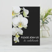 Elegante weiße Orchideen Einladungen für Hochzeite (Stehend Vorderseite)