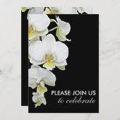 Elegante weiße Orchideen Einladungen für Hochzeite (Vorne/Hinten)
