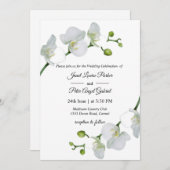 Elegante weiße Orchideen Hochzeit Einladung (Vorne/Hinten)