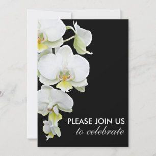 Elegante weiße Orchideen Hochzeit-/Gelegenheits-Ei Einladung