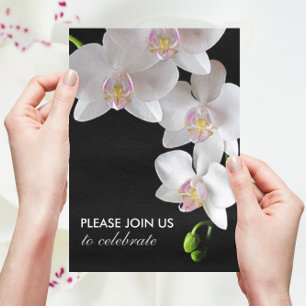 Elegante weiße Orchideen Hochzeit-/Gelegenheits-Ei Einladung