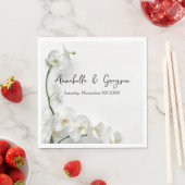 Elegante weiße Orchideen Hochzeit Serviette (Beispiel)