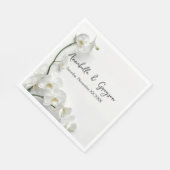 Elegante weiße Orchideen Hochzeit Serviette (Ecke)