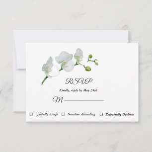 Elegante weiße Orchideen RSVP-Karte RSVP Karte