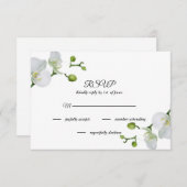 Elegante weiße Orchideen RSVP-Karte RSVP Karte (Vorne/Hinten)