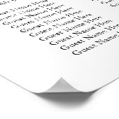 Elegante weiße Orchideen Sitzkarten Poster (Ecke)