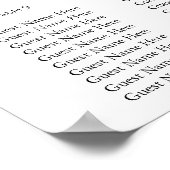 Elegante weiße Orchideen Sitzkarten Poster (Ecke)