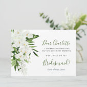 Elegante weiße Orchideen werden Sie meine Brautjun Einladung (Stehend Vorderseite)