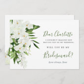 Elegante weiße Orchideen werden Sie meine Brautjun Einladung (Vorne/Hinten)