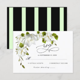 Elegante weiße Orchideenpflanze Hochzeitsszenario  RSVP Karte