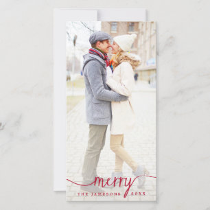 Elegante weiße Overlay Fotokarte Feiertagskarte