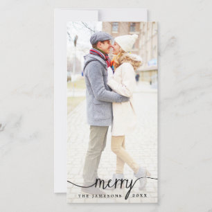 Elegante weiße Overlay Fotokarte Feiertagskarte