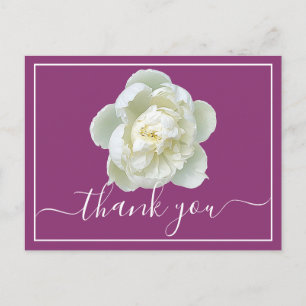 Elegante weiße Pfingstrose Botanische farbenfrohe  Postkarte