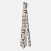 Elegante Weiße Pfingstrose Krawatte (Vorderseite)
