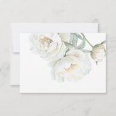 Elegante weiße Pfingstrosen Hochzeit RSVP Karte (Rückseite)