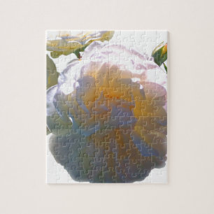 Elegante weiße Pfirsich-Orangen-Rosétöne Puzzle