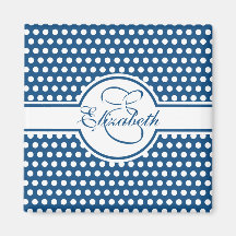 Elegante weiße Polka-Punkte auf klassisch blauem M