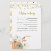 Elegante weiße Pumpkin Baby Dusche Wünsche für Bab (Vorne/Hinten)