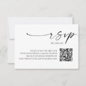 Elegante weiße QR-Code-Hochzeit-RSVP-Karte RSVP Karte (Vorderseite)
