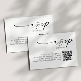 Elegante weiße QR-Code-Hochzeit-RSVP-Karte RSVP Karte