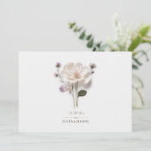 Elegante weiße Rose Horizontal Einladung zur Hochz (Stehend Vorderseite)