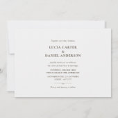 Elegante weiße Rose Horizontal Einladung zur Hochz (Rückseite)