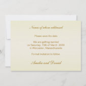 Elegante, weiße Rose Save the Date Einladung (Rückseite)