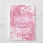 Elegante, weiße Rosen, 16 . Geburtstag Einladung (Rückseite)