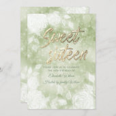 Elegante, weiße Rosen, 16 . Geburtstag Einladung (Vorne/Hinten)